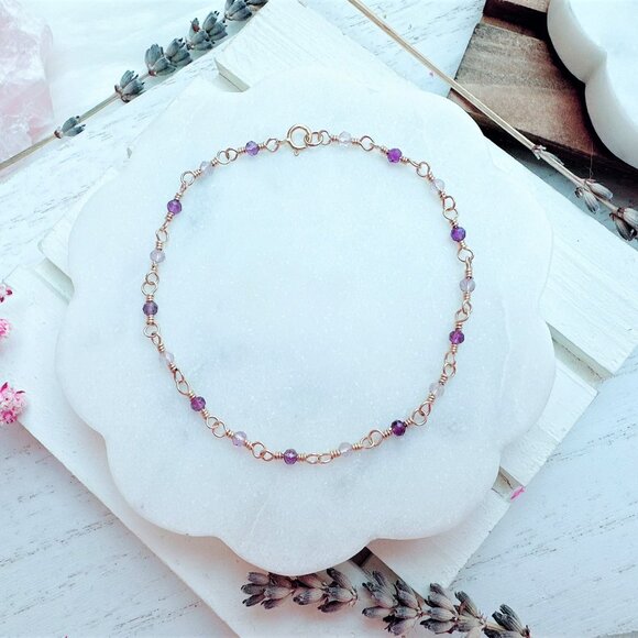 New Tiny Amethyst Bracelet | Handmade in BC - Picture 4 of 4